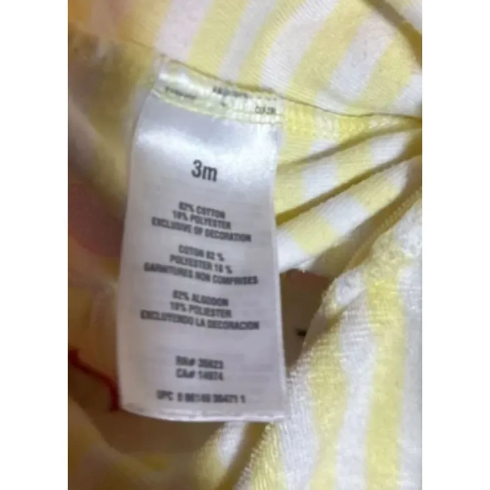 3m Carter’s Yellow White Striped Mouse Terrycloth Zip Outfit 1075